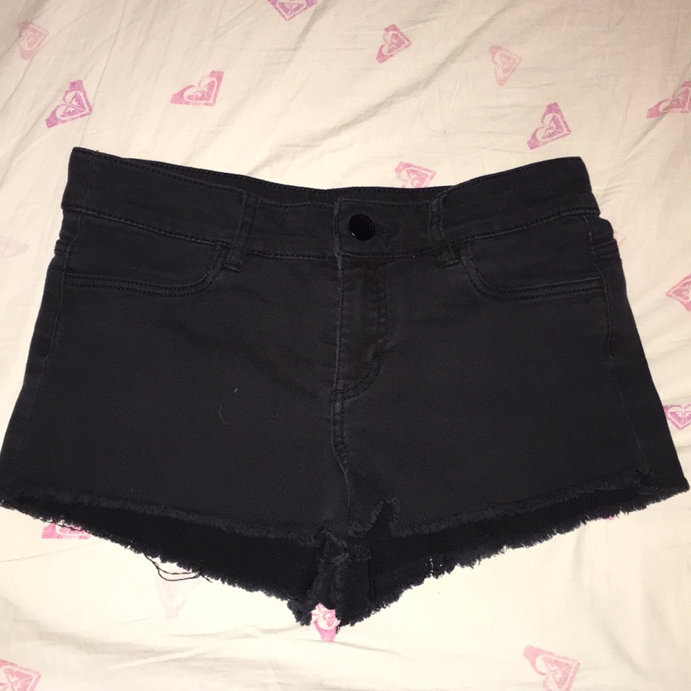 Black jean shorts